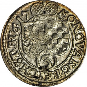 Silésie, Duché de Legnicko-Brzesko-Wołowskie, 3 krajcary 1617, Złoty Stok