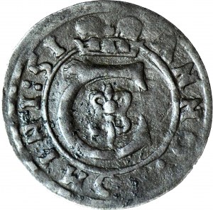 RR-, Silesia, Duchy of Cieszyn, Elizabeth Lucretia, Obol 1651, DESTRUKT