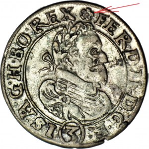 R-, Silésie, Ferdinand II, 3 krajcary 1626 HR dans le bord, Rosette, Wrocław