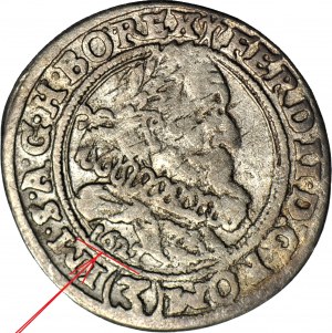R-, Slesia, Ferdinando II, 3 krajcary 1627 (HR), Wrocław, DATA SOTTO LA PAGINA