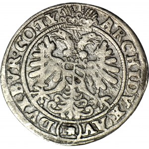 R-, Slesia, Ferdinando II, 3 krajcary 1627 (HR), Wrocław, DATA SOTTO LA PAGINA