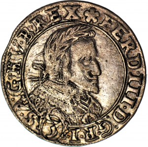 Sliezsko, Ferdinand III, 3 krajcara 1637 (Swan), Wrocław