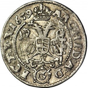 RR-, Slesia, Ferdinando III, 3 krajcars 1639 G, Kłodzko, raro vintage