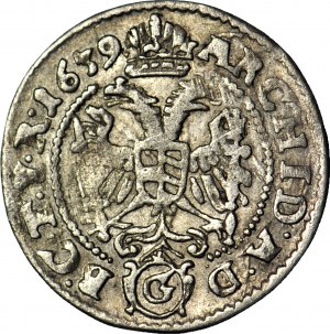 RR-, Śląsk, Ferdynand III, 3 krajcary 1639 G, Kłodzko, rzadki rocznik