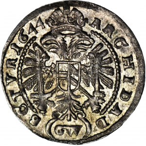 RR-, Schlesien, Ferdinand III, 3 krajcars 1644 GW, Kłodzko, seltener Jahrgang