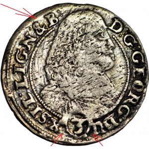 RRR-, Sliezsko, Jiří III. z Brestu, 3 krajcary 1659, Brzeg, NIENOTOVANÉ
