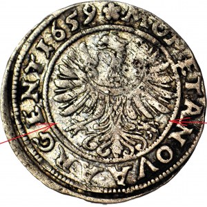 RRR-, Sliezsko, Jiří III. z Brestu, 3 krajcary 1659, Brzeg, NIENOTOVANÉ