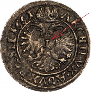 Slesia, Leopoldo I, Wrocław, 1 krajcar 1661 GH, Wrocław, testa piccola, DVX, taglio più raro