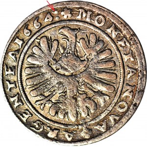 RR-, Schlesien, Georg III. von Brest, 15 krajcars 1664, Brzeg, Letztes Jahr der Prägung, selten
