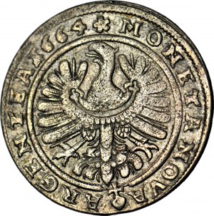 R-, Schlesien, Chrystian Wołowski, 15 krajcarów 1664, Brzeg, Piękny