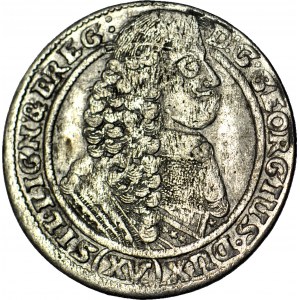RR-, Silésie, George III de Brest, 15 krajcars 1664, Brzeg, Dernière année de frappe, Belle et rare