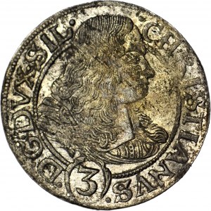 R-, Silesia, Chrystian Volovsky, 3 krajcars 1668, Brzeg, first year of minting after the break