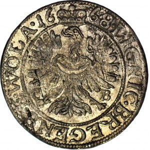 R-, Slezsko, Chrystian Wołowski, 3 krajcary 1668, Brzeg, první rok ražby po přestávce