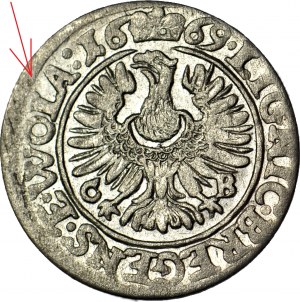 R-, Silesia, Chrystian Wołowski, 3 krajcary 1669, Brzeg