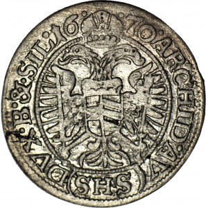 Slesia, Leopoldo I, Wrocław, 3 krajcars 1670, SHS.....SIL, senza fascia