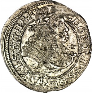 RR-, Schlesien, Leopold I, 6 krajcars 1672 SHS, Wrocław, schöner, seltener Jahrgang