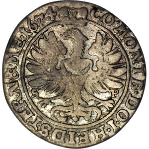 Sliezsko, Sylvius Frederick, 6 krajcars 1674 SP, Olesnica