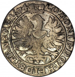 Slesia, Sylvius Frederick, 6 krajcars 1674 SP, Olesnica