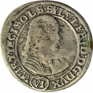 Silesia, Sylvius Frederick, 6 krajcars 1674 SP, Olesnica, dot after date