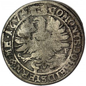 Sliezsko, Sylvius Frederick, 6 krajcars 1674 SP, Olesnica, bodka po dátume