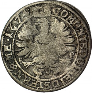 Silésie, Sylvius Frederick, 6 krajcars 1674 SP, Olesnica, point après la date