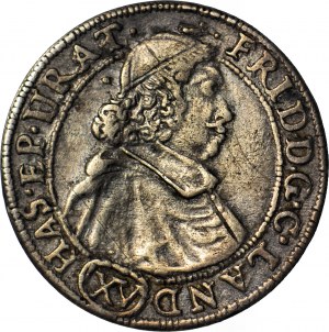 R-, Sliezsko, vojvodstvo Nysa, Fridrich Hesenský, 15 krajcars 1679, Nysa