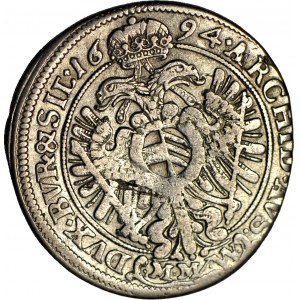 Silésie, Léopold Ier, 15 krajcars 1694, MMW, Wrocław, pointe B.REX., grand buste