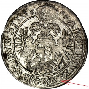 Slesia, Leopoldo I, 3 krajcars 1699 CB, Brzeg, annata e varietà più rare AV