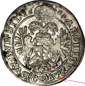 Slezsko, Leopold I., 3 krajcary 1699 CB, Brzeg, vzácnější ročník a odrůda AV