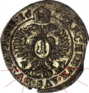 R-, Slezsko, Leopold I., 1 krajcar 1699 FN, Opole, varieta SZPONY W LINNI, velmi vzácné