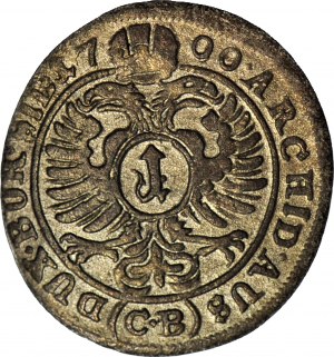 R-, Slesia, Leopoldo I, 1 krajcar 1700 CB, Brzeg, rara, bella