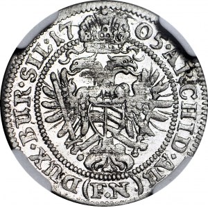 Silésie, Joseph I, 3 krajcars 1705 FN, Wrocław, frappe, millésime recherché