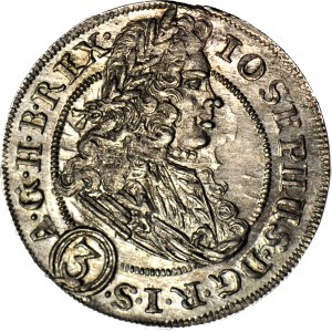 Silesia, Joseph I, 3 krajcars 1706 FN, Wroclaw, minted