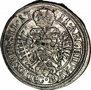 R-, Slezsko, Josef I., 3 krajcary 1711 CB, Brzeg, OEX děrovaný na REX, vzácný, mincovní