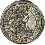 R-, Slesia, Giuseppe I, 3 krajcars 1711 CB, Brzeg, OEX punzonato su REX, raro, zecca