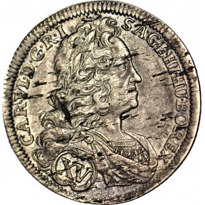 Śląsk, Karol VI, 15 krajcarów 1734, Wrocław, rzadkie i piękne