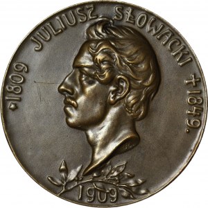 R-, Medal 1909, Juliusz Slowacki, by Jan Raszka