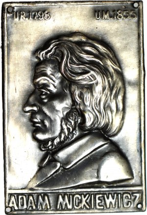 RR-, Patriotische Plakette Adam Mickiewicz 19./20. Jahrhundert