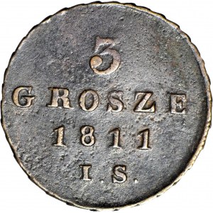 Herzogtum Warschau, 3 Pfennige 1811 IS, schön