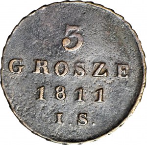 Herzogtum Warschau, 3 Pfennige 1811 IS, schön