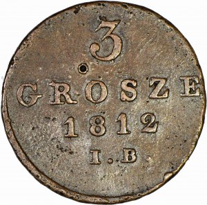 Ducato di Varsavia, 3 penny 1812 IB, bello