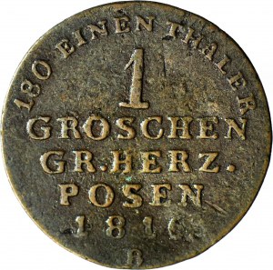 R-, Wielkie Księstwo Poznańskie, 1 grosz 1816 B, Wrocław, rzadszy