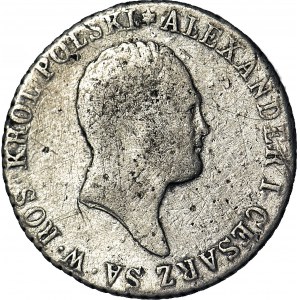 Kingdom of Poland, Alexander I, 1 zloty 1818 IB, rare