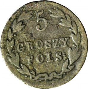 Kingdom of Poland, 5 pennies 1822, rare in trade