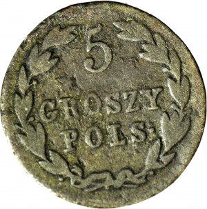 Kingdom of Poland, 5 pennies 1822, rare in trade