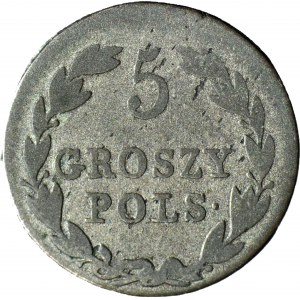 Królestwo Polskie, 5 groszy 1827 FH, rzadkie w handlu