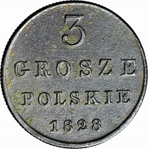 Królestwo Polskie, 3 grosze 1828 FH, Warszawa