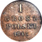 Poľské kráľovstvo, 1 grosz 1816, pekné detaily
