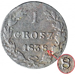 RR-, Kingdom of Poland, 1 penny 1838/1837 MW