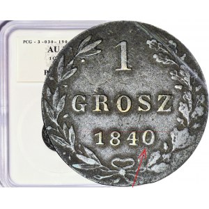 RR- Kingdom of Poland, 1 grosz 1840, date does not hold the line